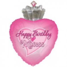 Шар Фигура, Сердце С днем рождения принцесса (в упаковке)