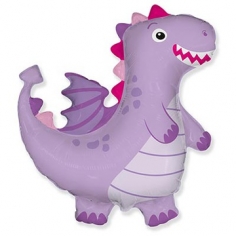 Шар Фигура, Динозаврик, Фиолетовый (в упаковке)