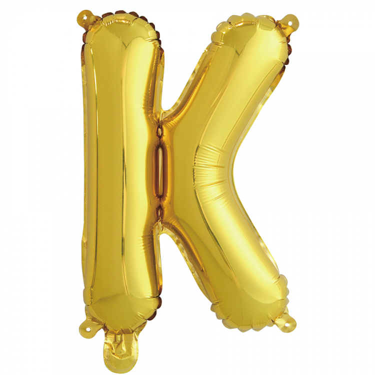 Шар, Буква с клапаном "К" Золото / Gold