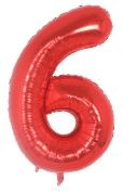 Шар Цифра "6" Красный / Six (в упаковке)  