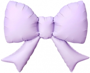Шар Фигура Бант Сиреневый, Сатин, Надув воздухом, (в упаковке)  