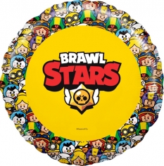Шар Круг Brawl Stars, Звездные бойцы, дизайн №2, Желтый (в упаковке)