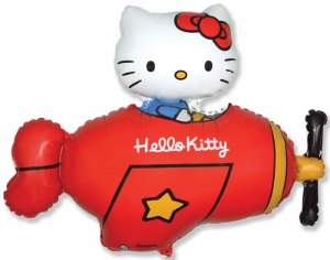 Шар Мини-фигура Хелло Китти в самолете / Hello Kitty Красный (в упаковке)