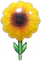 Шар Фигура, Цветок Подсолнуха, Желтый (в упаковке)